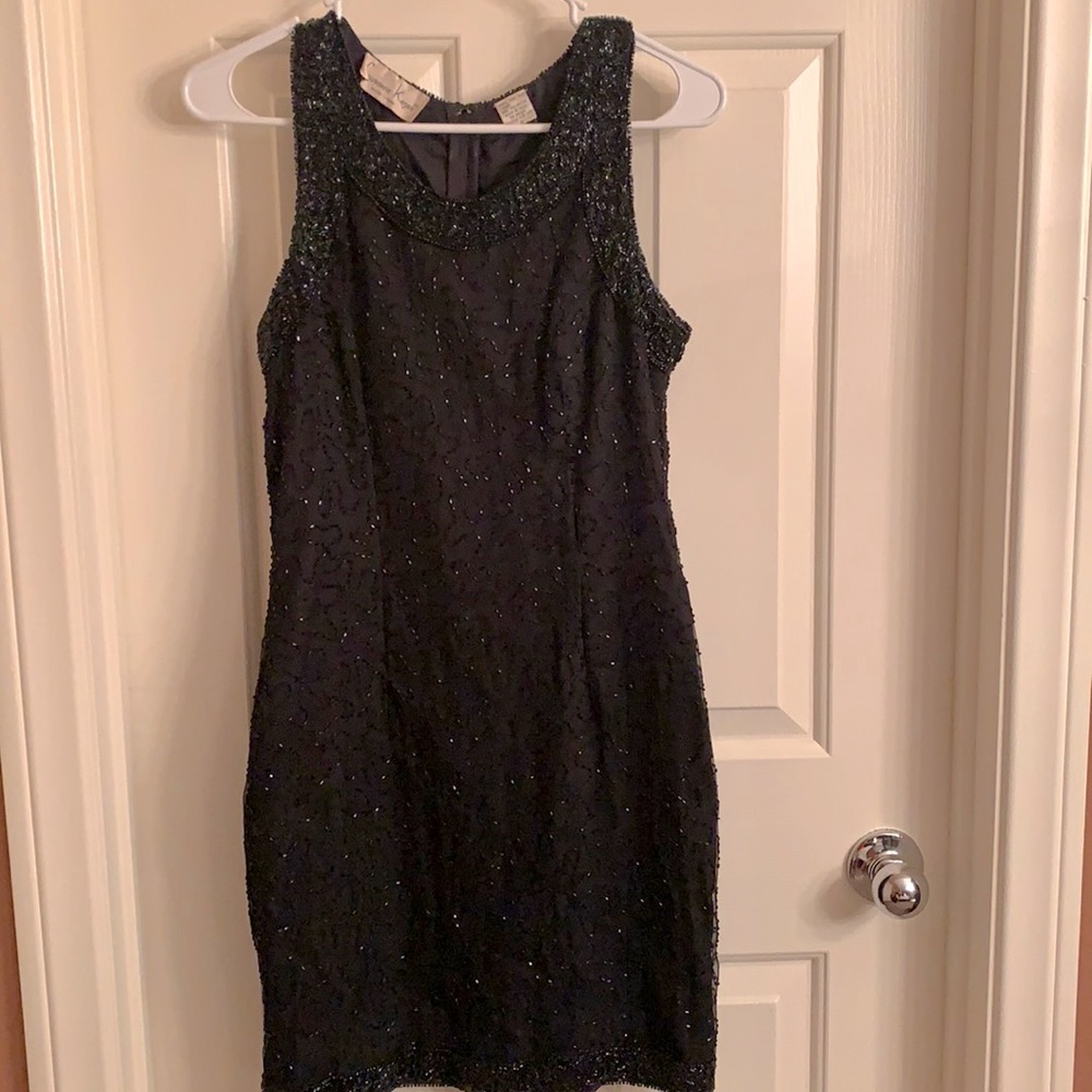 Laurence Kazan Silk Black Mini Dress